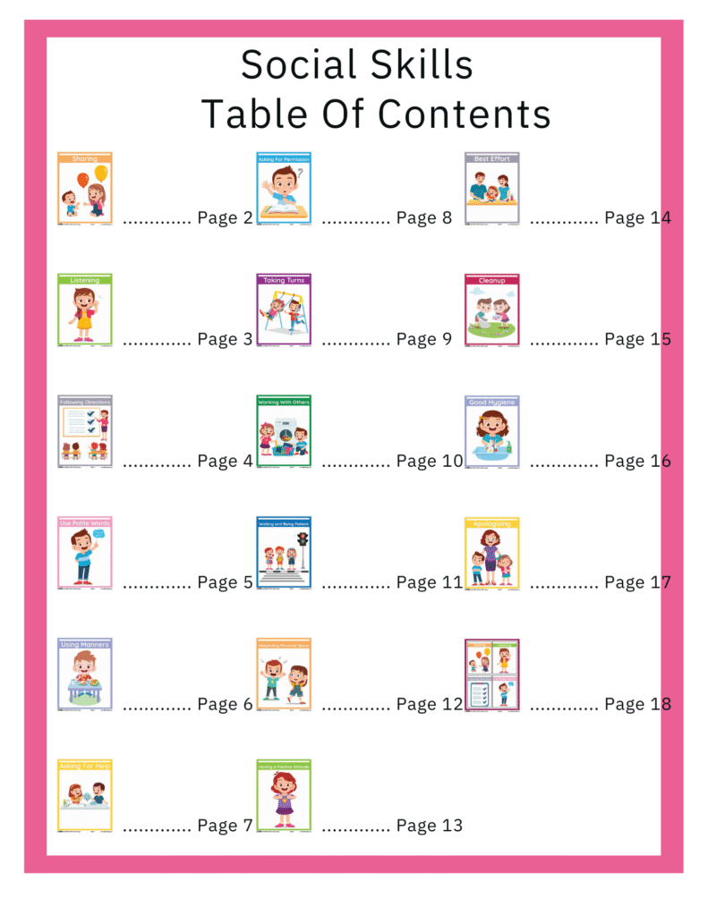 "Cute social skills activity book for preschoolers"