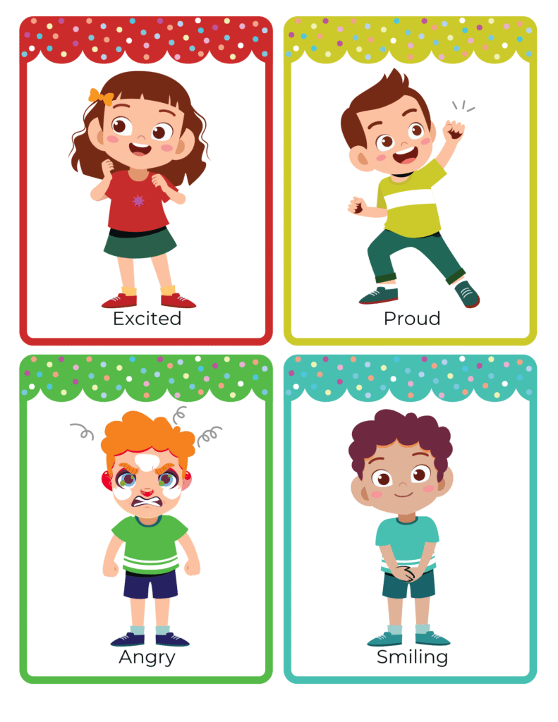 Printable feelings activity book for toddlers with cute emotion facesFeelings Book