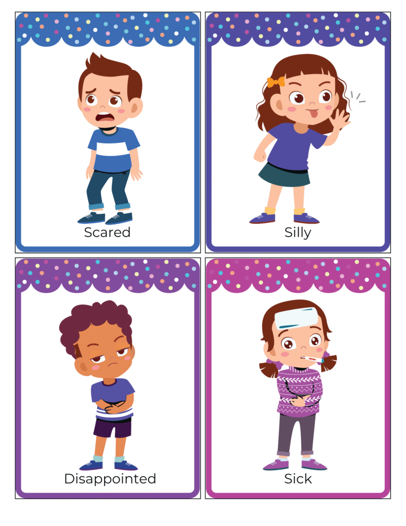 Printable feelings activity book for toddlers with cute emotion facesFeelings Book