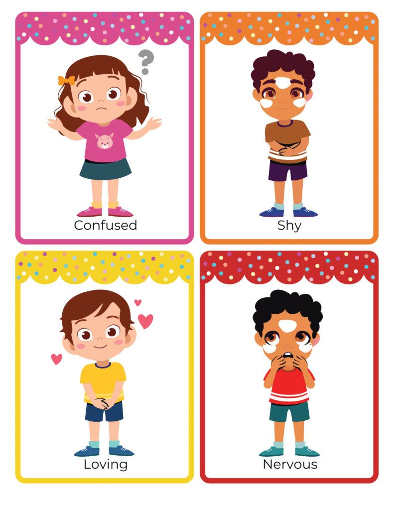 Printable feelings activity book for toddlers with cute emotion facesFeelings Book