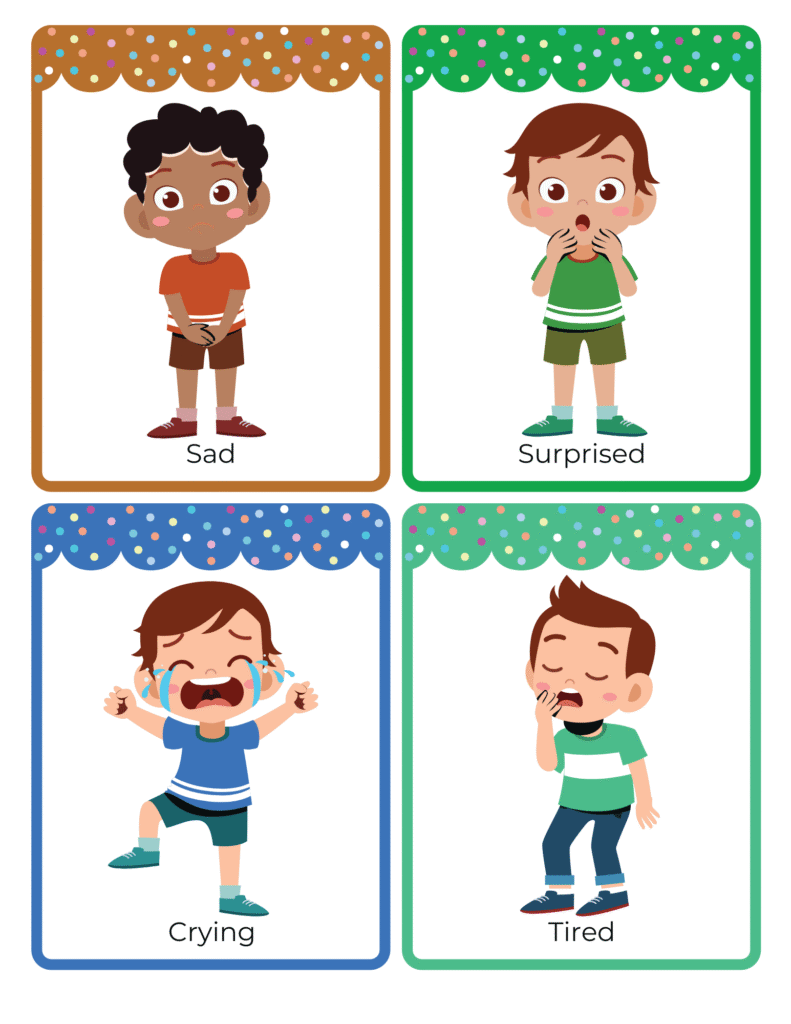 Printable feelings activity book for toddlers with cute emotion facesFeelings Book