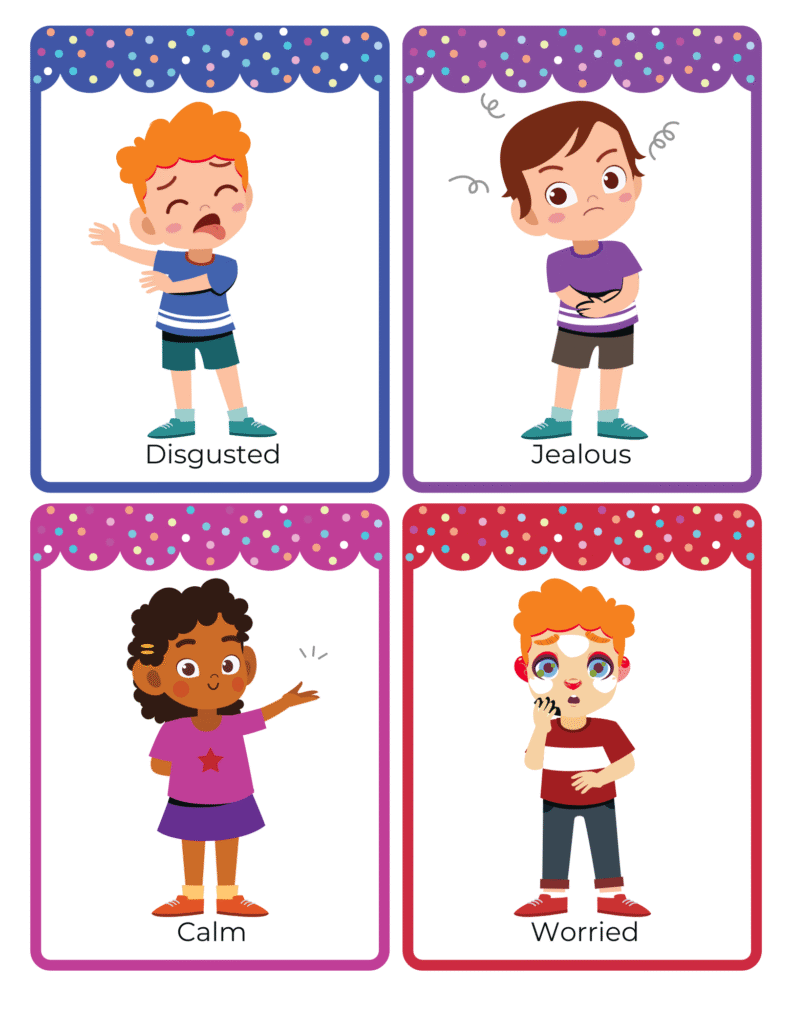 Printable feelings activity book for toddlers with cute emotion facesFeelings Book